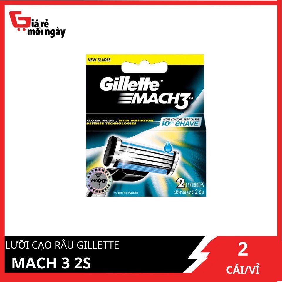 Lưỡi Dao Cạo Gillette Mach3 vỉ 2 lưỡi