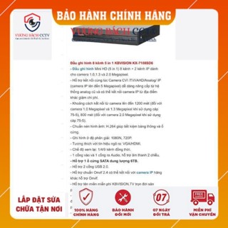 [Thanh lý QSD] Đầu ghi hình 4 8 16 kênh 5 in 1 KBVISION Analog + IP