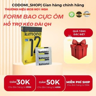 Bao cao su Kimono siêu mỏng 0.02mm không mùi màu vàng chứa vitamin B cấp ẩm bôi trơn CODOMI