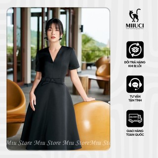 D00601 - Đầm hàng thiết kế cao cấp black and red bow tie Miu Store