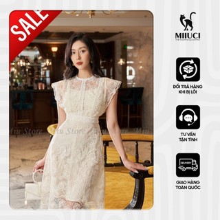 D00468 - Đầm thiết kế ren thêu hoa cao cấp sang trọng hàng công sở Miu Store