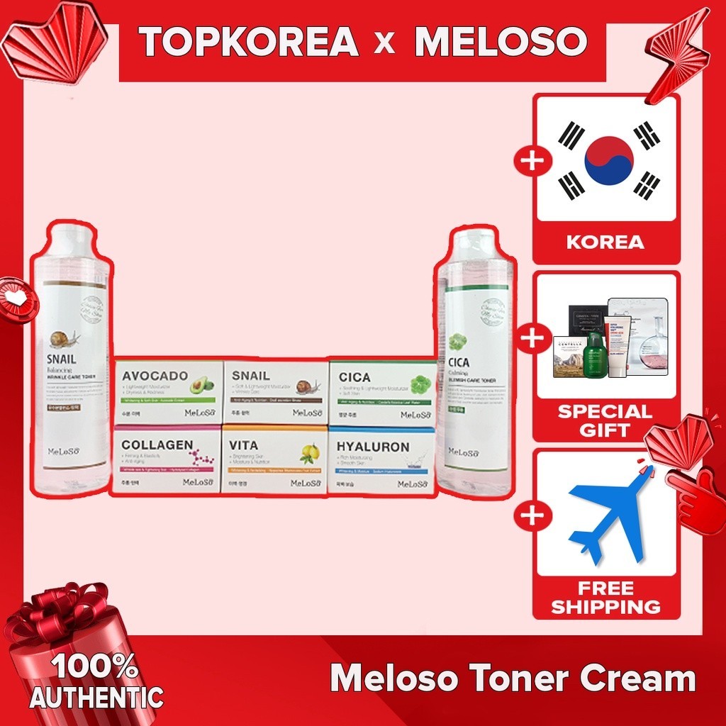 [Hàng mới về] << MeLoSo Snail Balancing toner/Cream, Cica Calming toner/soothing cream >>  Nước cân 