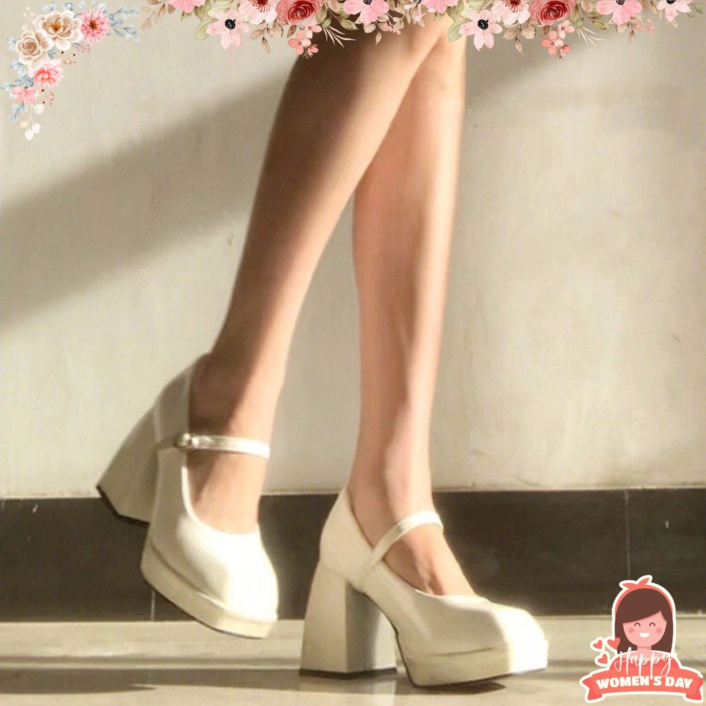 Giày cao gót nữ GNC62 Mary Jane mới đế vuông 10cm siêu đẹp - Giày cao gót Lolita Mary Jane sandals siêu đẹp