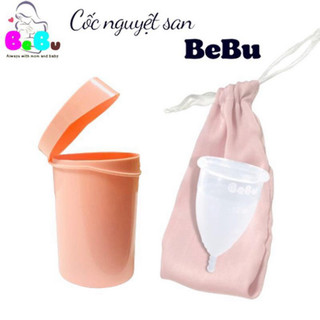 BeBu Cốc nguyệt san Silicon y khoa mềm nhũn kèm cốc đựng túi vải chính hãng
