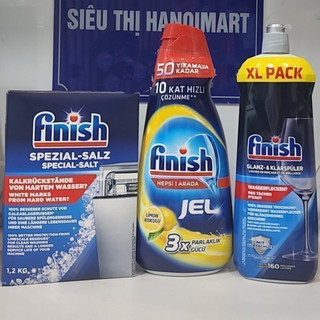 Gel xà phòng rửa bát Finish Gel 1000ml, Nước làm bóng Finish 800ml