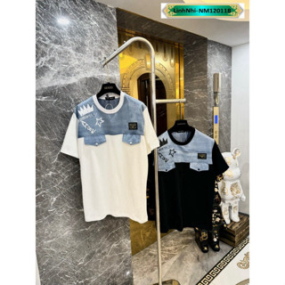 Áo Phông Nam Nữ DG Phối Bò Vải Xước Vai Xanh Loang Siêu Hot Hit Hè 2024, Áo Phông Hưởng Đá Boy Phố Hàng Siêu Cấp hottren