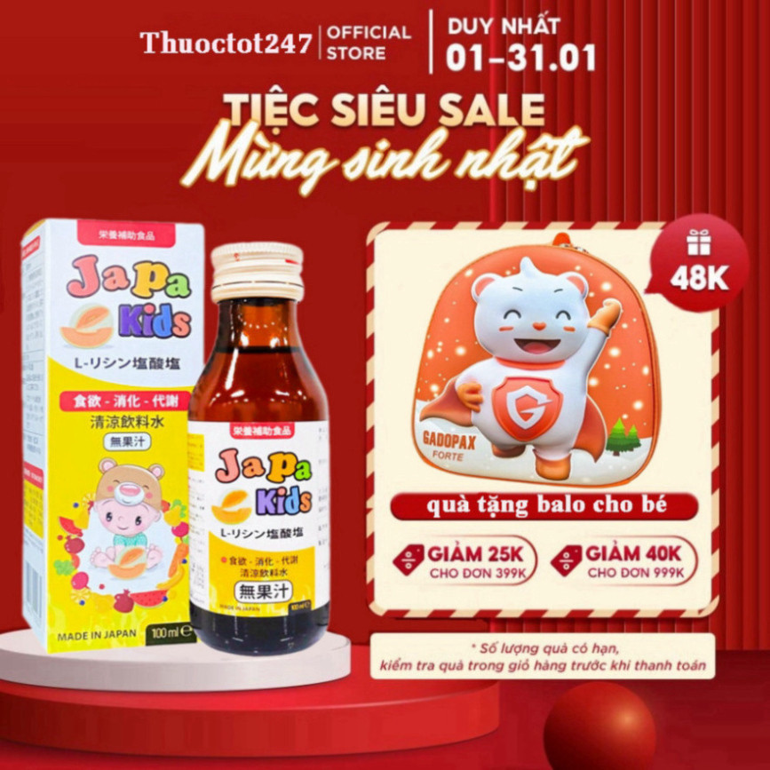 Siro Japa Kids Giải Pháp Ăn Ngon và Hỗ Trợ Sức Khỏe Cho Trẻ Em chính hãng