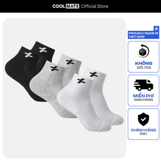 Pack 3 tất vớ active cổ trung mềm mại thoáng khí Coolmate  [Không đổi trả]