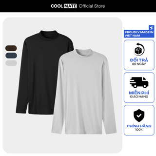 [XẢ SỐC - MUA 2 GIẢM 50%][KHÔNG ĐỔI TRẢ]Combo 2 Áo thu đông giữ nhiệt Essential Brush Poly cổ trung Coolmate