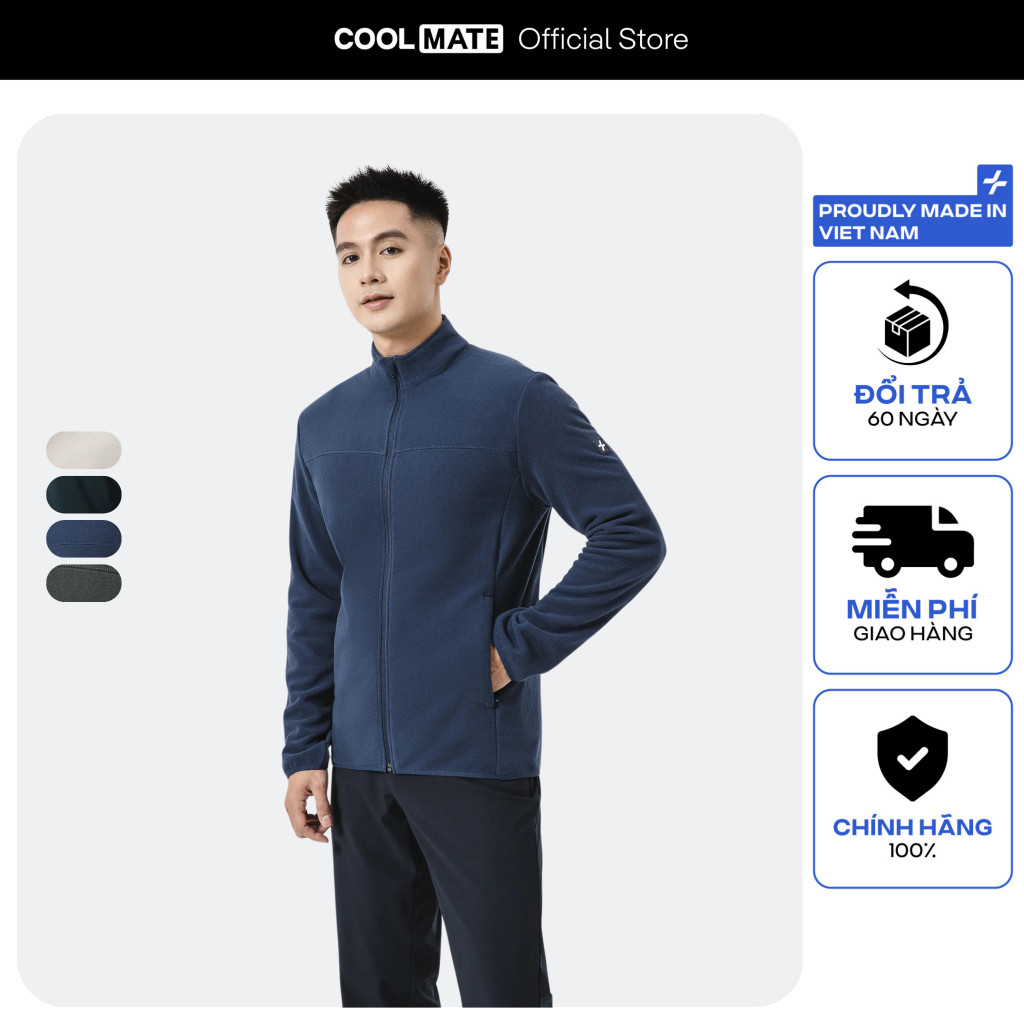 [SALE TẾT]Áo khoác nỉ thu đông giả lông Fullzip Fleece giữ nhiệt tốt, đứng form Coolmate [OUTLET - K