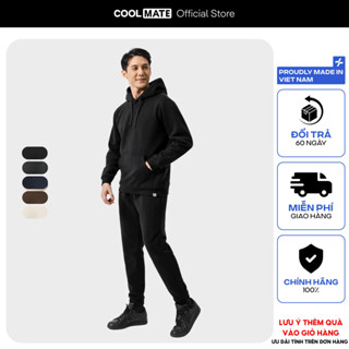 Set đồ bộ thu đông áo hoodie quần nỉ Fleece mềm mại, giữ ấm tốt Coolmate