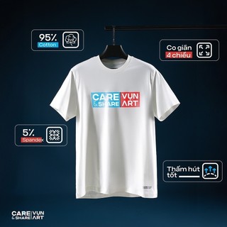 [ Coolmate x Vụn Art] Áo thun in Lụa Cotton Compact Care & Share Logo Giữa V1 Coolmate