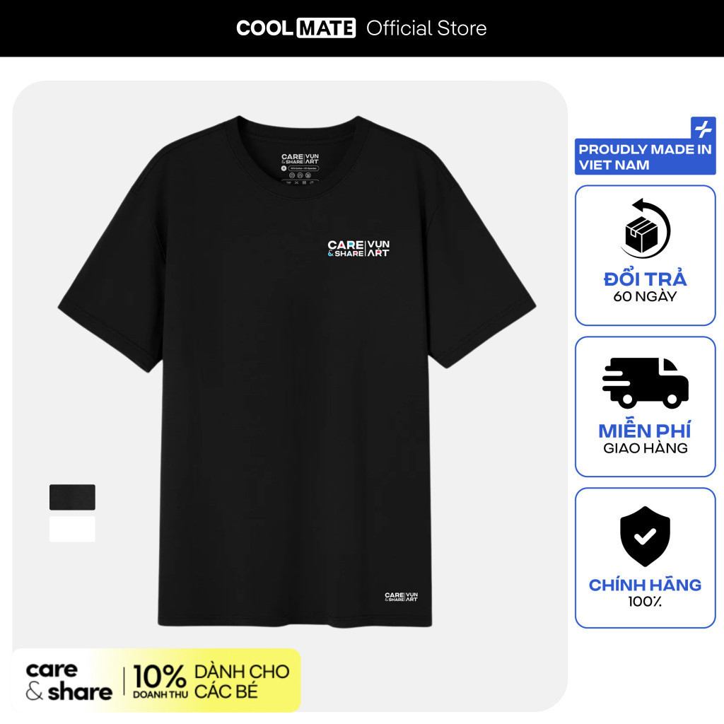 [ Coolmate x Vụn Art] Áo thun in Lụa Cotton Compact Care & Share Logo Trái V2 Coolmate