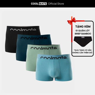   SALE TẾT-Tặng kèm 1 brief bamboo  Combo 4 quần lót trunk lenzing modal cạp logo Coolmate 
