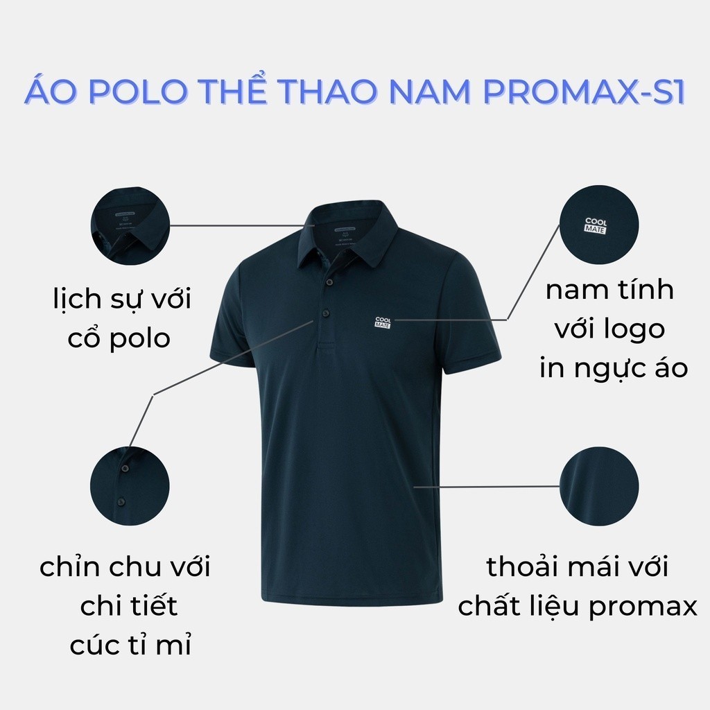 Áo Polo thể thao nam ProMax-S1 Logo thoáng khí thấm hút tốt Coolmate Livestream | BigBuy360 - bigbuy360.vn