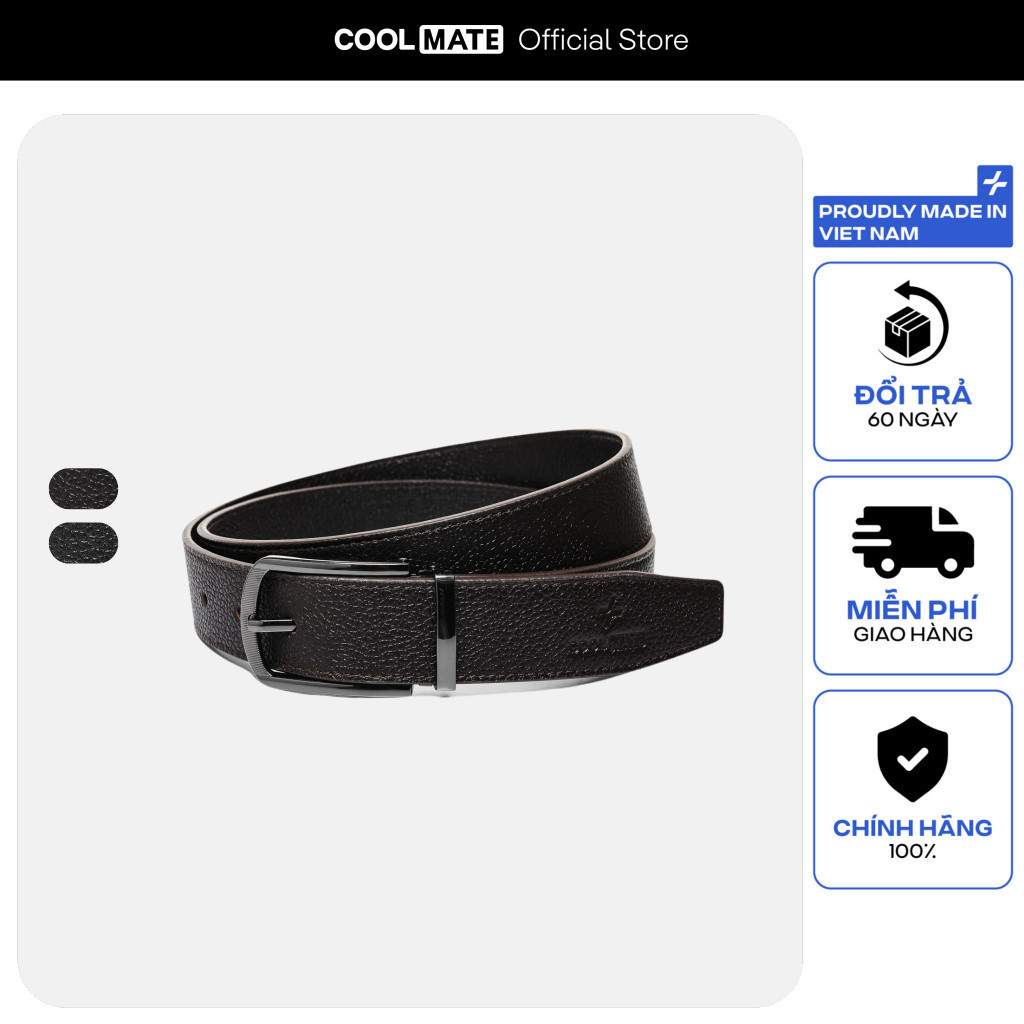 [SALE TẾT]Thắt lưng nam Coolmate da bò Mill khoá gài kim