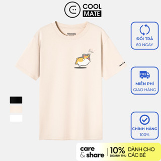 Áo thun cotton 100% 220gsm Care & Share Chubby Corgi Papa ngực trái Coolmate