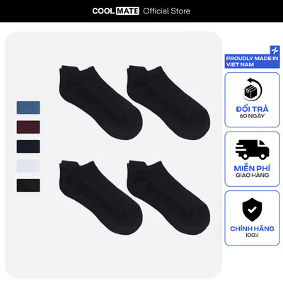[MUA 2 GIẢM 5%]Combo 4 tất cổ ngắn Cotton thoáng khí Coolmate