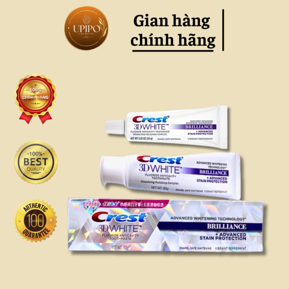 Kem đánh răng Crest 3D White Brilliance trắng răng 0 -