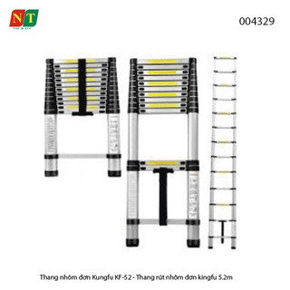 Thang nhôm đơn Kungfu KF-52 - Thang rút nhôm đơn kingfu 5.2m