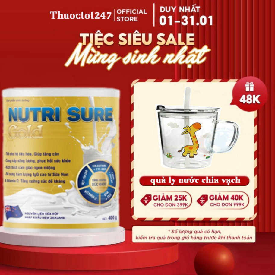 Sữa tăng cân Nutri Sure Gold, kích thích ăn ngon, tăng sức đề kháng và vitamin Nutrisure gold
