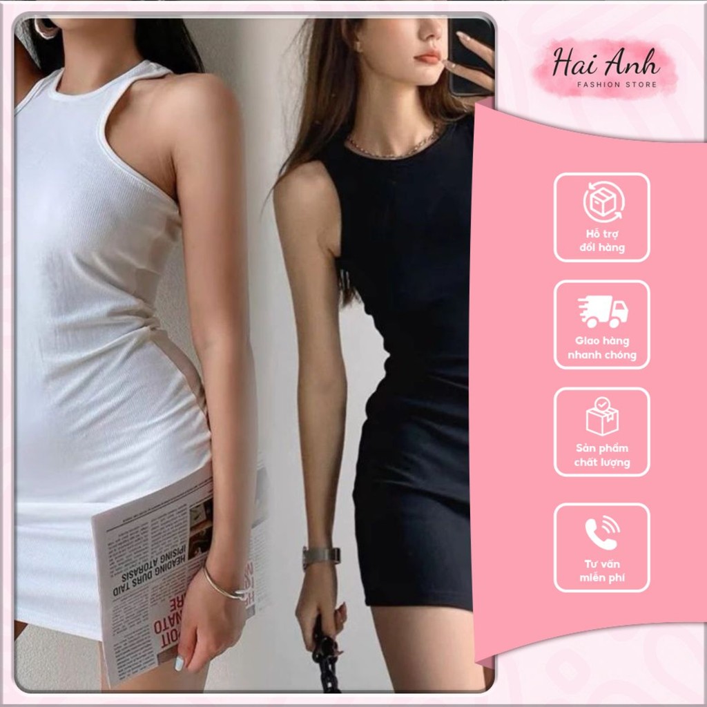 VÁY BA LỖ ÔM BODY THUN GÂN