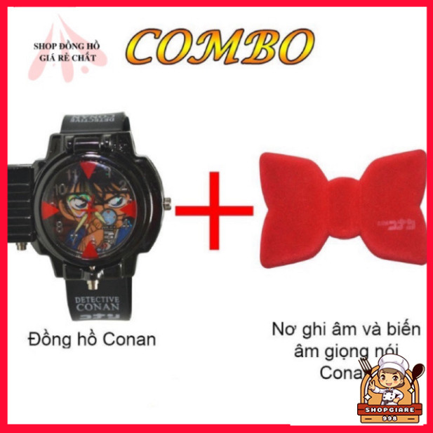 Đồng hồ Conan đeo tay bắn laser và Nơ Conan ghi âm edogawa conan kid ran mori  asaga