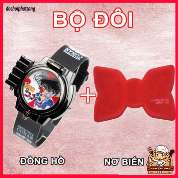 Bộ Đôi: đồng hồ thời trang Conan + Nơ Biến Âm Nơ đổi khác giọng nói edogawa conan kid ran mori  asag
