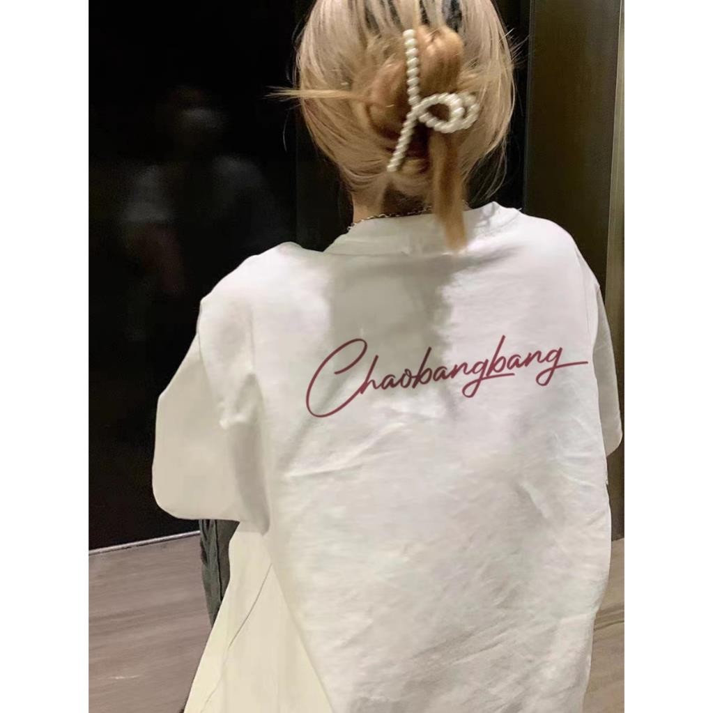 Áo thun Trắng cao cấp local brand unisex form rộng thời trang nữ in chữ CHAO UT