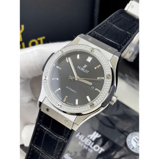  Đồng hồ nam đeo tay Hublot201 Classic Fusions Bộ máy cơ JAPAN 8215 dây da khung viền thép Luxury 