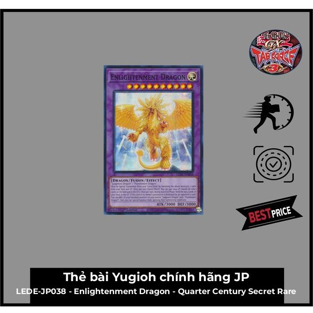 Thẻ bài Yugioh chính hãng JP: LEDE-JP038 - Enlightenment Dragon - Quarter Century Secret Rare