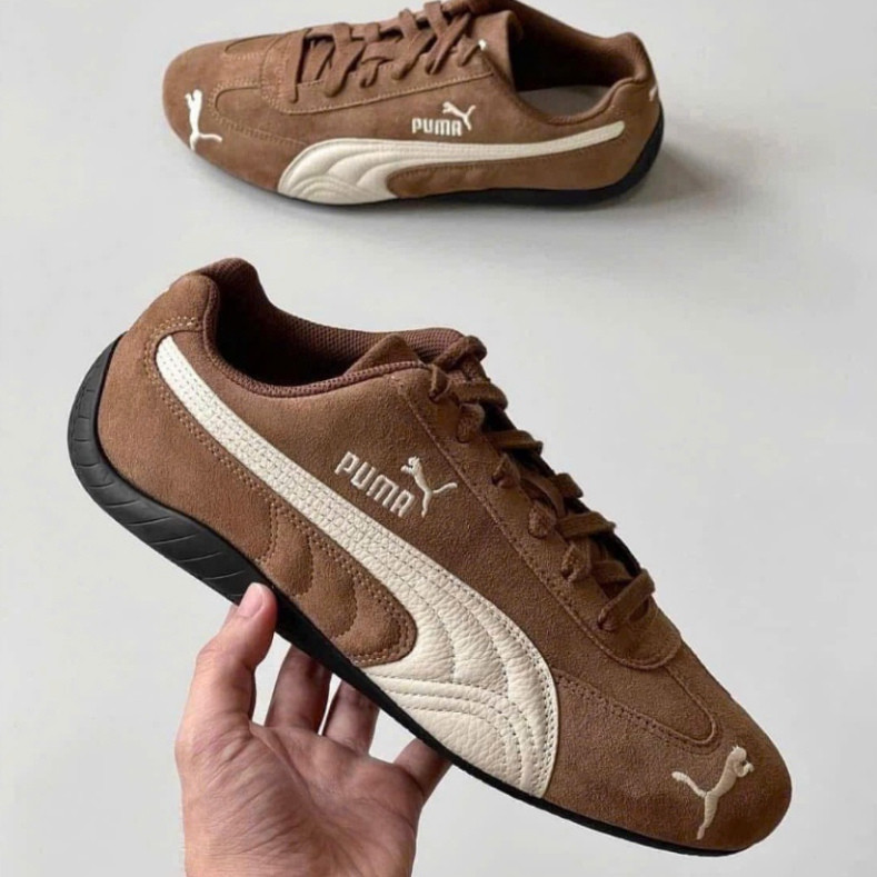 Giày sneaker Pam 𝑺𝒑𝒆𝒆𝒅𝒄𝒂𝒕 𝑩𝒓𝒐𝒘𝒏 🐻🐻 Giày Pum Speedcat Leather Rosé 2 Màu Siêu Hottrend