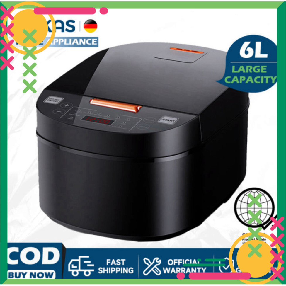 OOKAS Nồi cơm điện 6L nồi cơm điện đa năng mini đa năng dung tích nồi cơm điện tử nồi cơm điện nhỏ