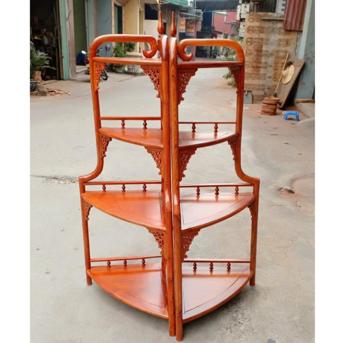 Kệ Góc 3-4-5 Tầng kệ đựng đồ góc tủ góc 3-4-5 tầng Gỗ Hương Cao 100cm-130cm-180cm