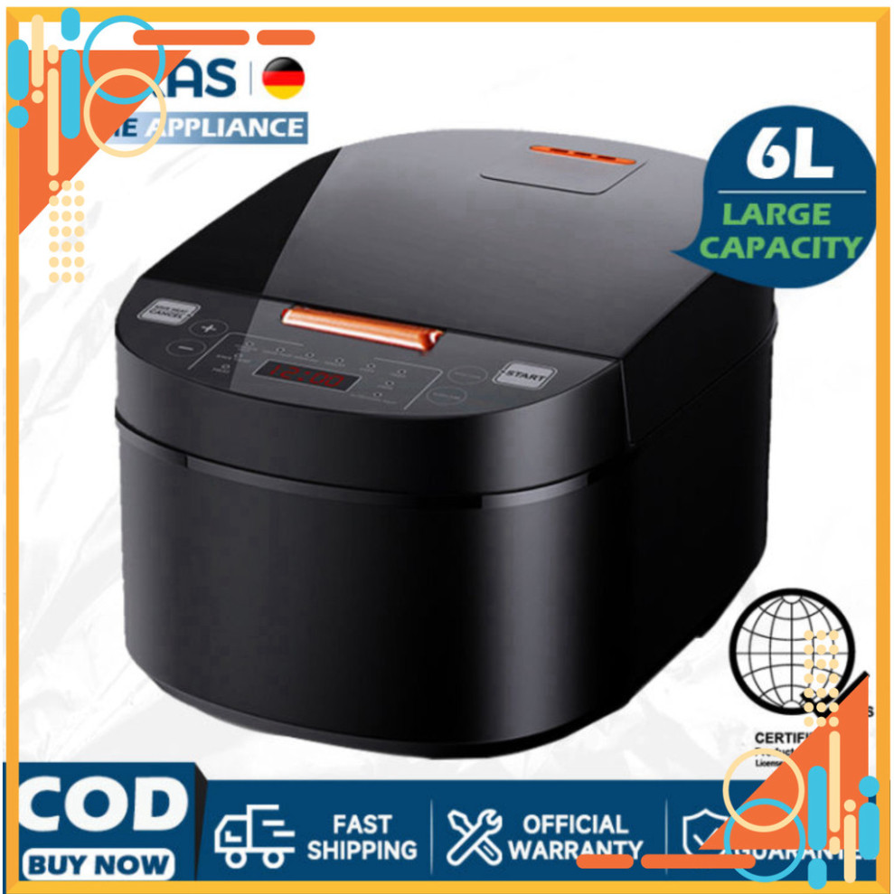 OOKAS Nồi cơm điện 6L nồi cơm điện đa năng mini đa năng dung tích nồi cơm điện tử nồi cơm điện nhỏ