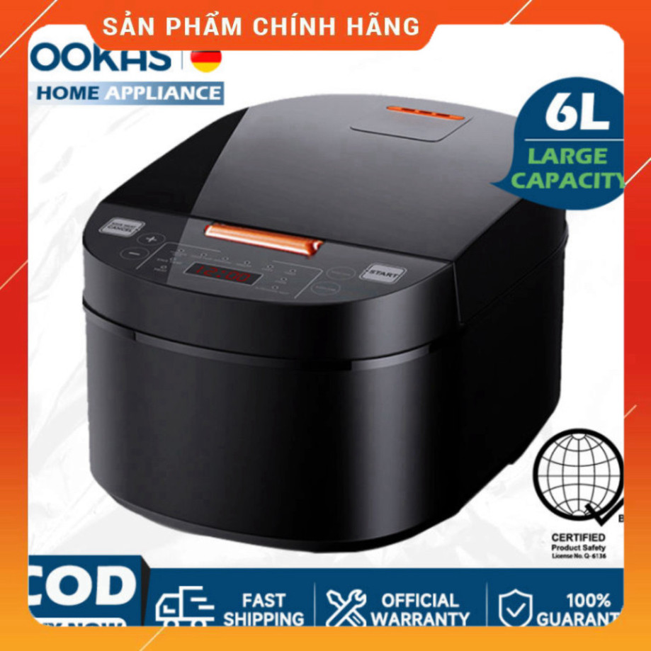 OOKAS Nồi cơm điện 6L nồi cơm điện đa năng mini đa năng dung tích nồi cơm điện tử nồi cơm điện nhỏ