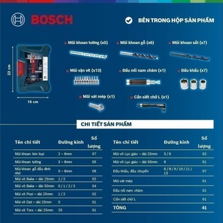 Bộ Dụng Cụ Bosch 41 Món