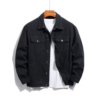 Áo Khoác Jean Nam Nữ Đen Trơn Form Rộng VIET Fashion