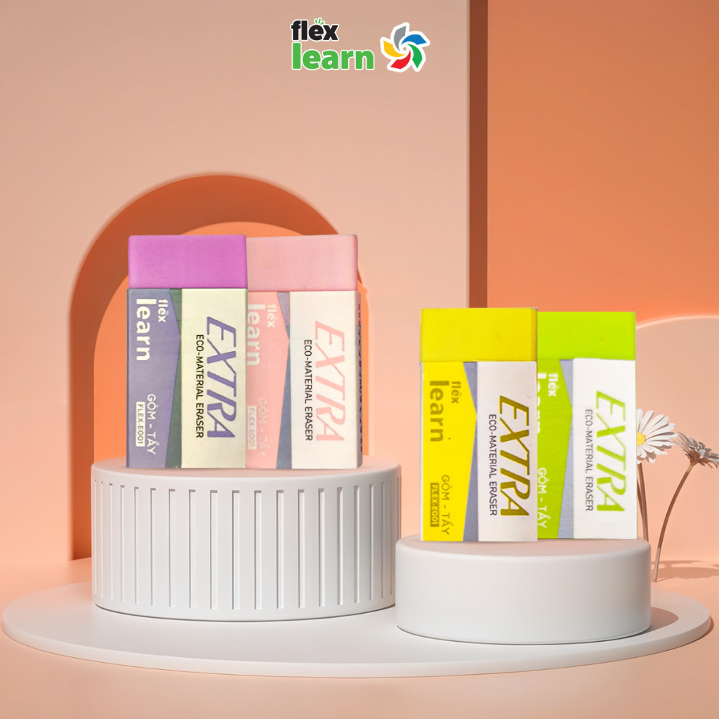 Gôm tẩy Flex Learn - Extra Eco-Material Eraser - Tẩy sạch, không rách giấy - Mẫu ngẫu nhiên