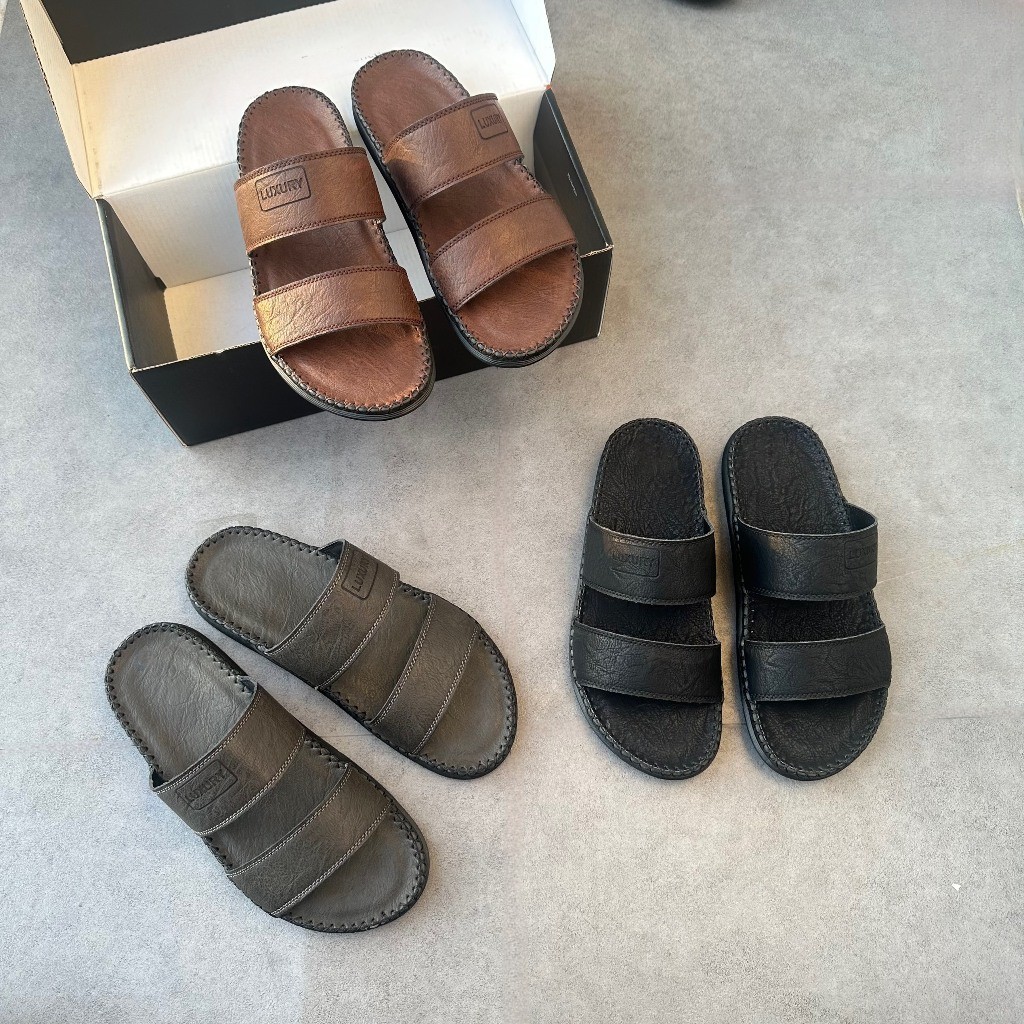 [ Dép hai quai chống nhăn LUXYRY ] - Dép Doctor LUXURY Cao Cấp Da Xuất Nhập, Bản Đế Vừa Lót Mút Êm