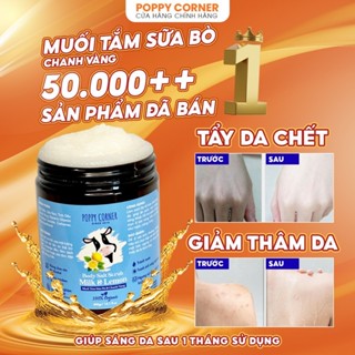 Muối Tắm Sữa Bò Tẩy Tế Bào Chết Chanh Vàng POPPY CORNER toàn thân cơ thể làm sạch da chết giúp da mềm mại