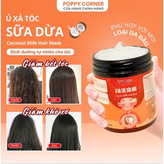 Ủ Tóc Sữa Dừa Dầu Xả thảo dược kem ủ dưỡng tóc thơm dầu ủ thiên nhiên phục hồi tóc hư tổn giảm khô xơ Poppy Corner
