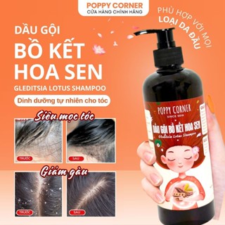 Dầu Gội Bồ Kết Hoa Sen thảo dược giảm gàu thảo mộc cô đặc chống rụng thiên nhiên mọc tóc nhanh dài POPPY CORNER