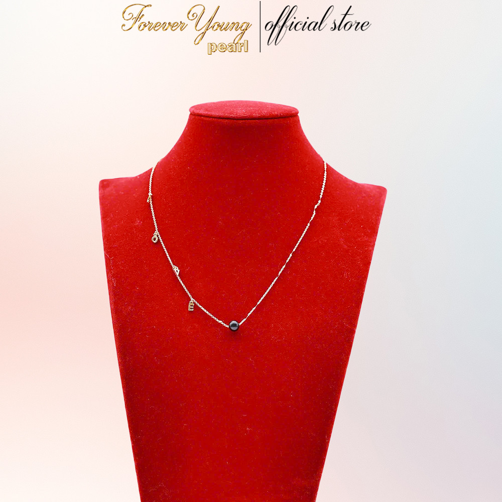 DC317 - Dây chuyền ngọc trai nước ngọt sang trọng, trai 6-7 li, dài 42- 44 cm mặt 1 hạt tím .Forever