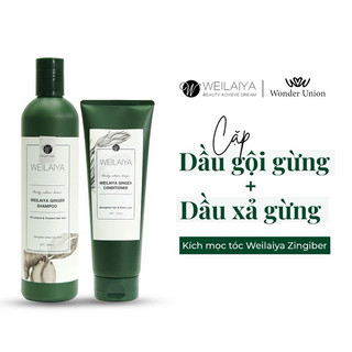 Dầu gội Weilaiya gừng trắng 400ml + dầu xả gừng trắng 250ml kích mọc tóc Weilaiya Ginger