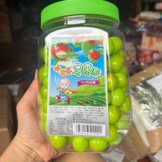 Kẹo cao su bong bóng/ kẹo cao su nhai hình quả táo, quả nhót sắc màu tuổi thơ, hũ 650g/150 viên. Ăn vặt ngon.