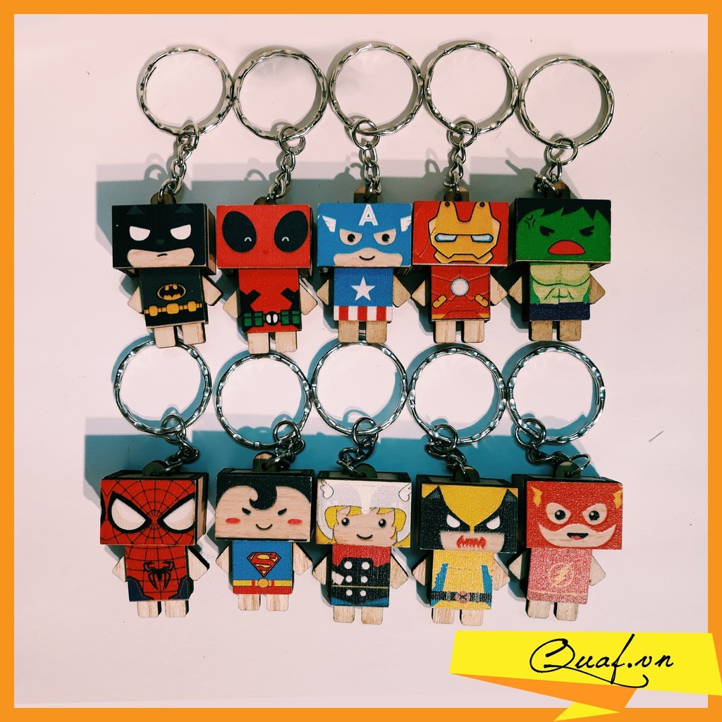 (Combo x10c) Móc khóa danbo siêu anh hùng Marvel