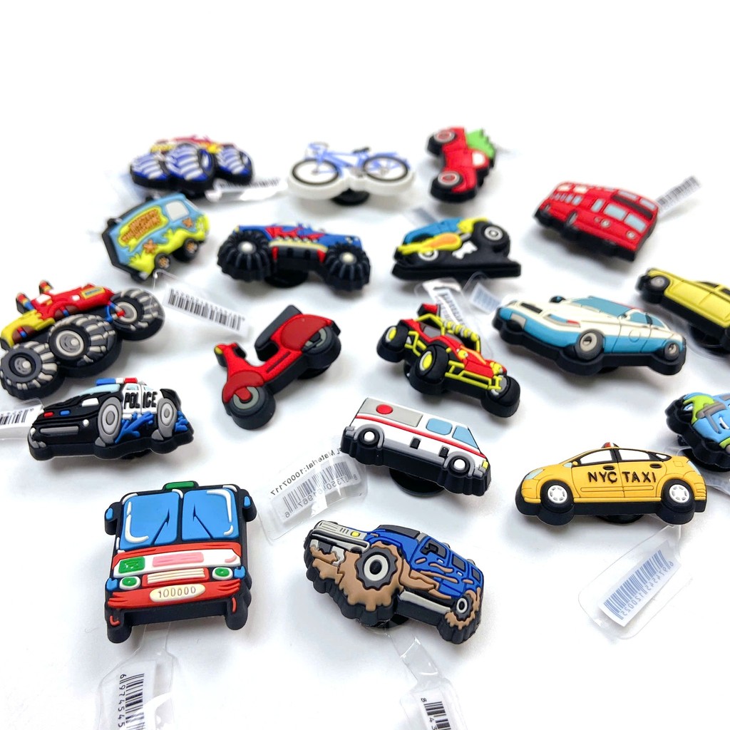 [CHARM XE Ô TÔ ] JIBBITZ gắn dép Cross cho bé, stickers charm gắn dép Cross trẻ em mẫu ô tô xe BM1
