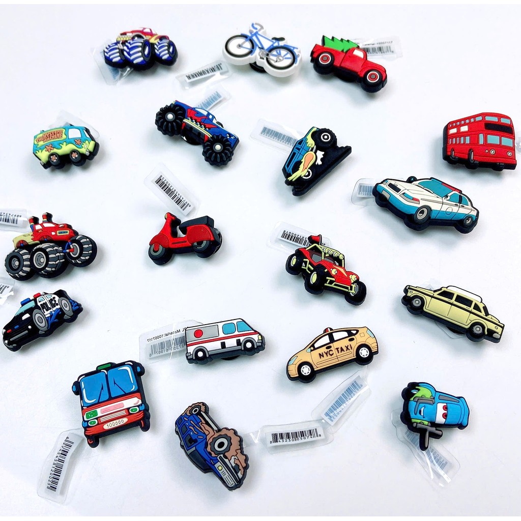 [CHARM XE Ô TÔ ] JIBBITZ gắn dép Cross cho bé, stickers charm gắn dép Cross trẻ em mẫu ô tô xe BM1