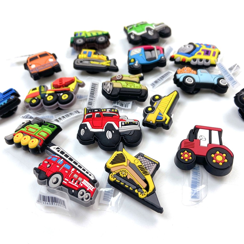 [ CHARM XE Ô TÔ ] JIBBITZ gắn dép Cross cho bé, stickers charm gắn dép Cross trẻ em mẫu ô tô xe BM2